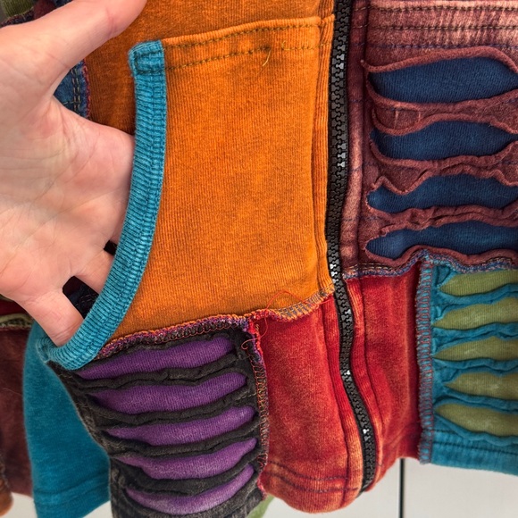 Patchwork Multi-Color Hoodie Jacket - Picture 4 of 9